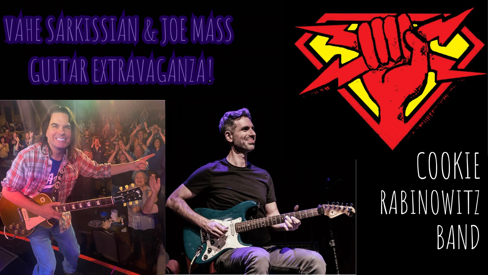 SUN. APR. 21: Vahe Sarkissian & Joe Mass Guitar Extravaganza!, Cookie Rabinowitz Band